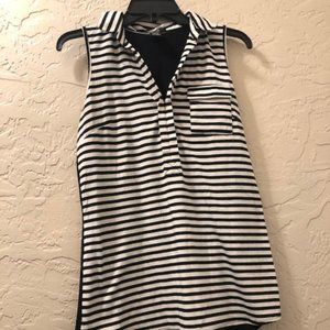 verve ami black and white striped dress